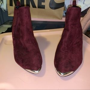 Burgundy Heeled Booties